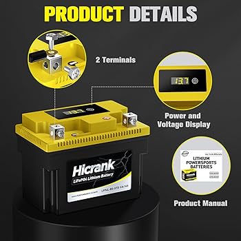 Amazon.com: Hicrank YTX4L-BS STD Standard Lithium Motorcycle